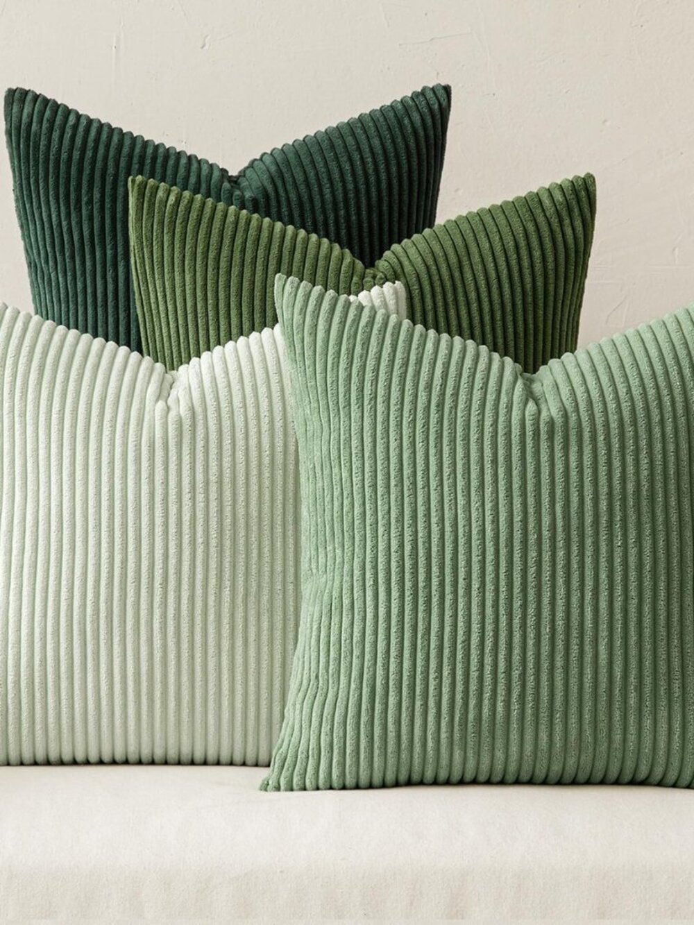 Soft Corduroy Decorative Throw Pillow Covers Forest Green 18x18